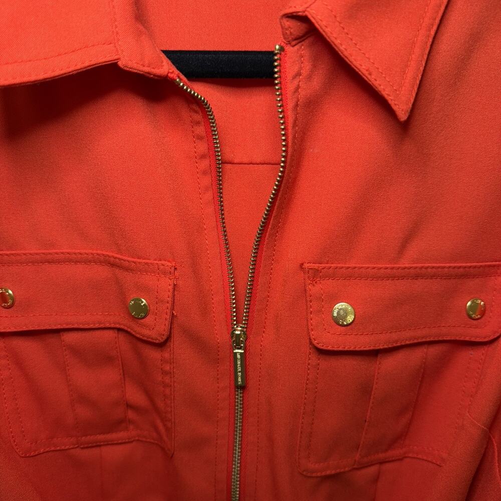 MICHAEL Michael Kors Orange Size Knee Length 3/4 Roll Sleeve Dress Sz L - Picture 3 of 5